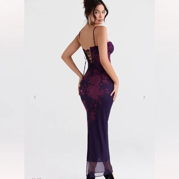 House of CB Aiza Grape Floral Print Maxi Dress - Picture 6 of 13